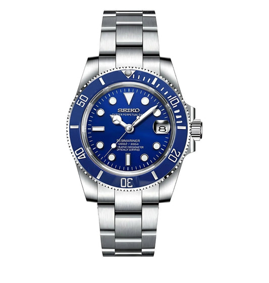 SEIKO MOD SUBMARINER SILVER-BLUE