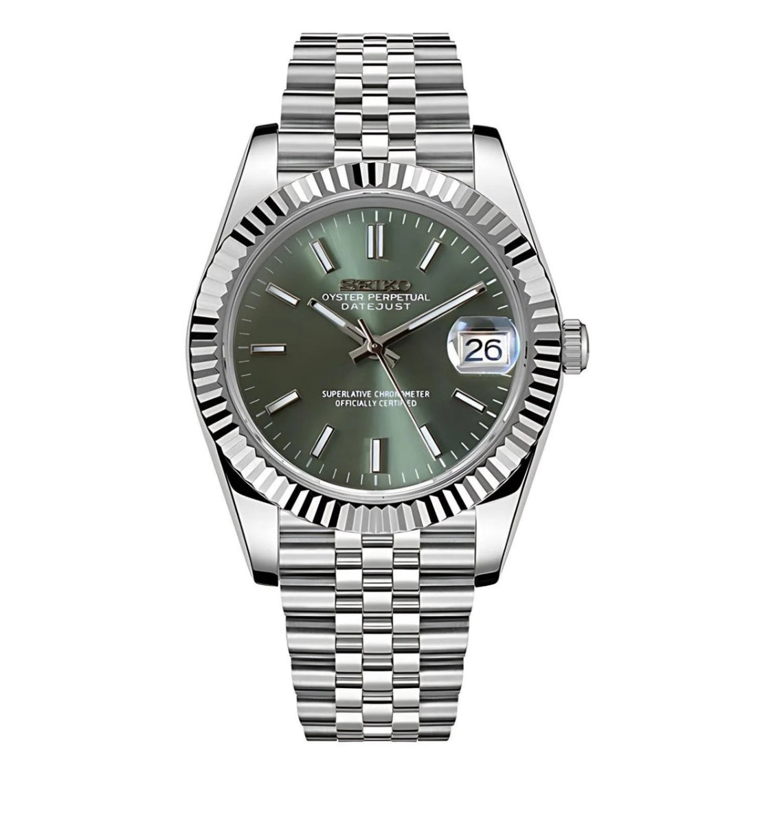 SEIKO MOD DATEJUST OLIVE GREEN