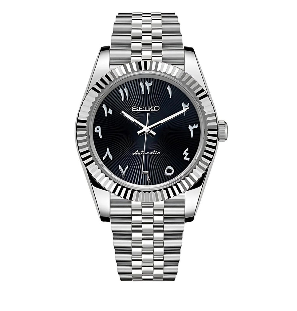 SEIKO MOD DATEJUST ARABIC BLACK TEXTURED