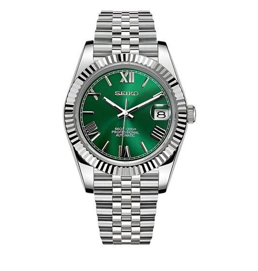 SEIKO MOD DATEJUST ROMAN GREEN