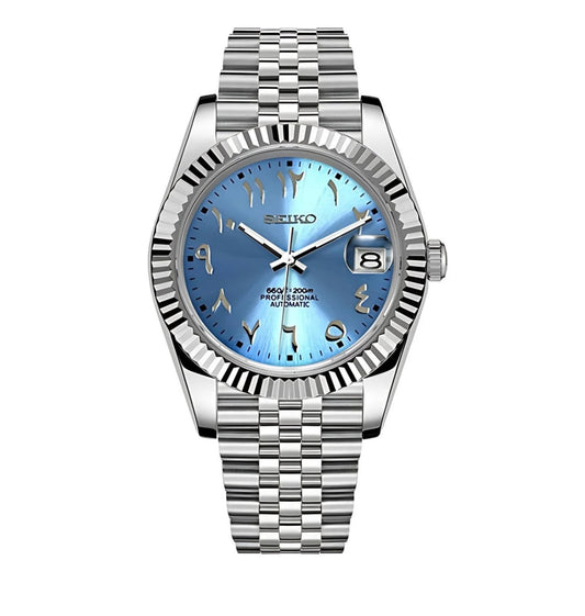 SEIKO MOD DATEJUST ARABIC ICE BLUE