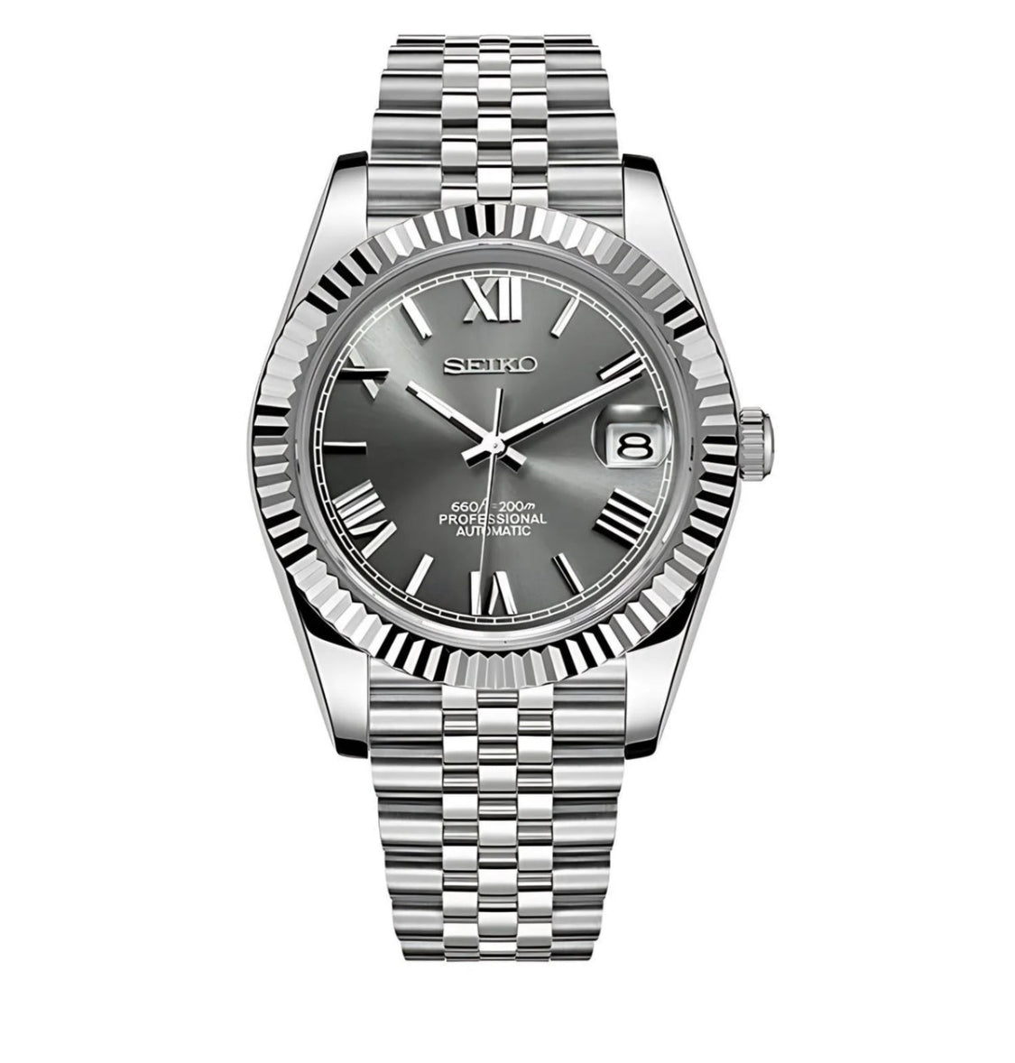 SEIKO MOD DATEJUST ROMAN SILVER-CHAMPAGNE